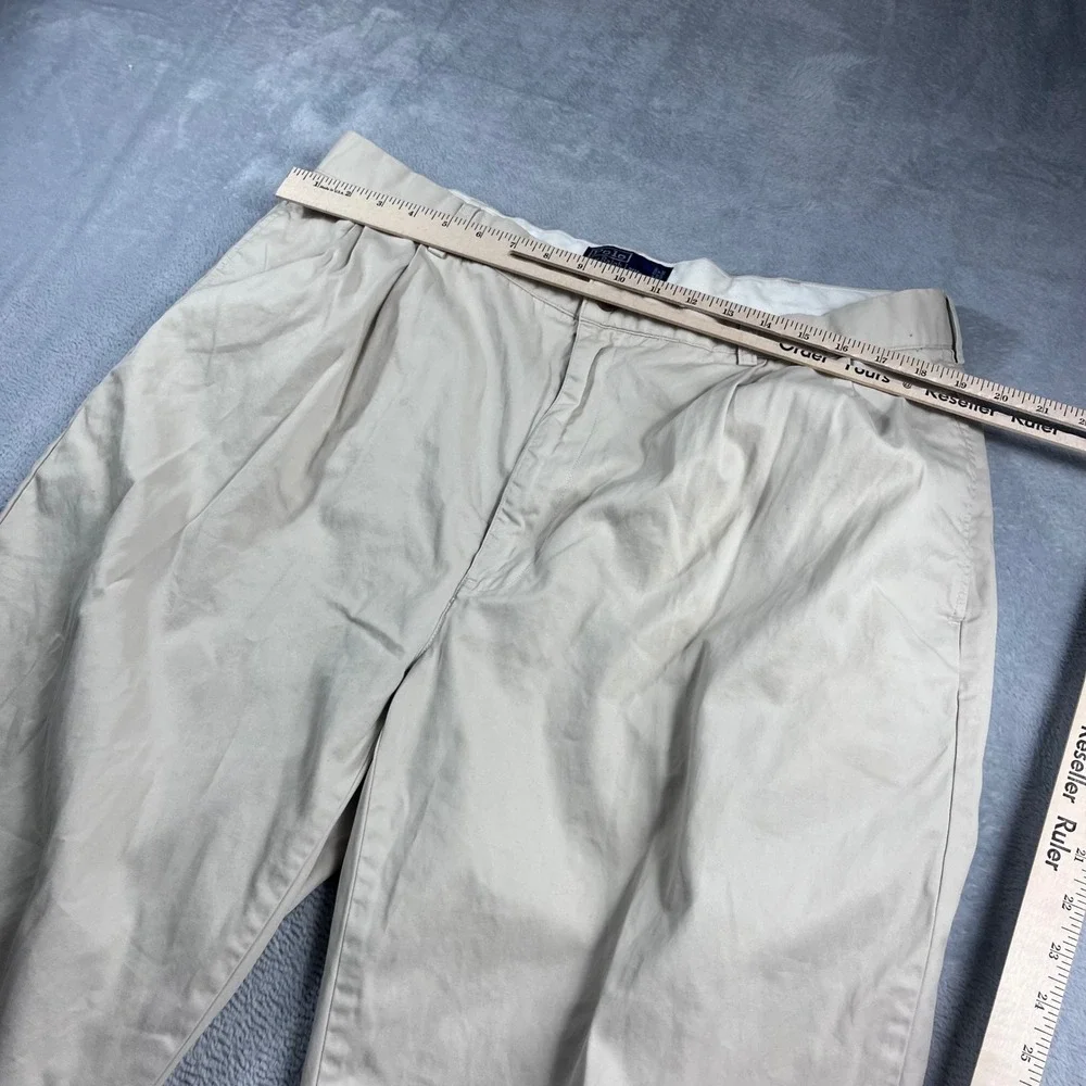 Polo Ralph Lauren Hammond Pant Men 40x32 Tan Khaki Pleated Cuffed Chino Trousers